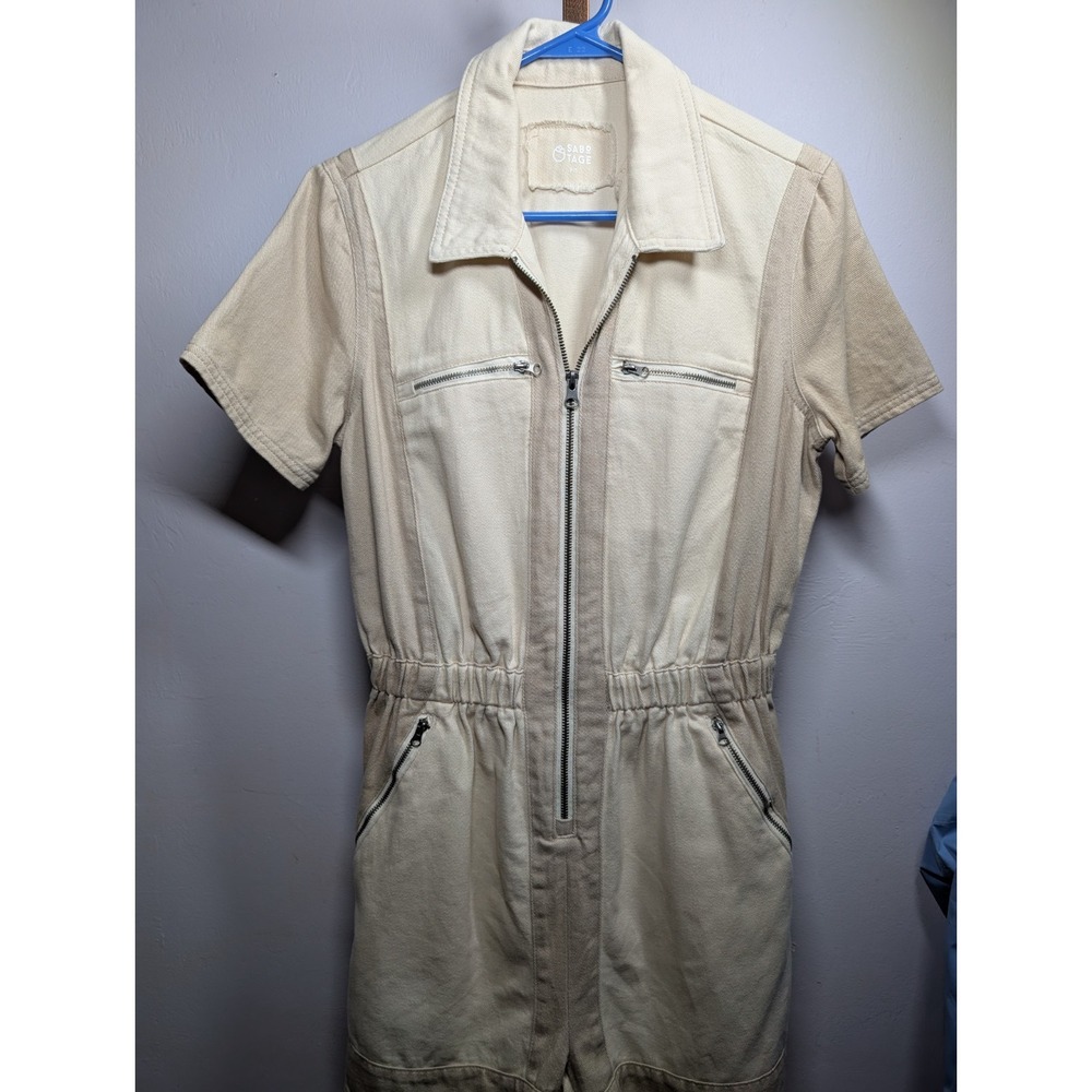SABOTAGE WOMENS ROMPER‎ ZIPPED PLAYSUIT PS 100% Cotton